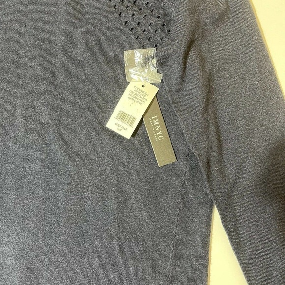 IM NYC Isaac Mizrahi Size M Pullover Sweater Crew-Neck Princess Seam Navy Blue - Picture 5 of 11